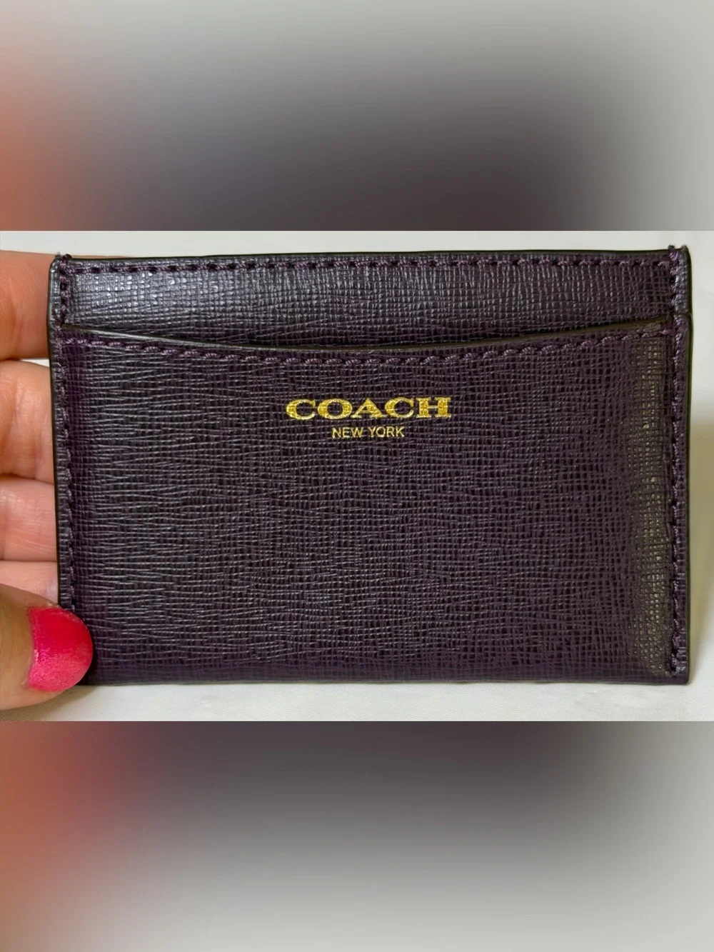 Coach purple card holder